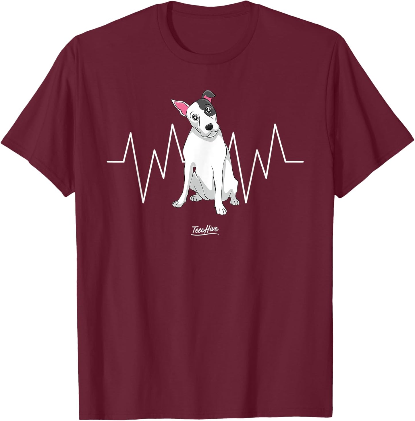 Dabbing Pitbull Heartbeat Pitbull Dab Pitbull Lover T Shirt T-Shirt - T-Shirt | Maroon