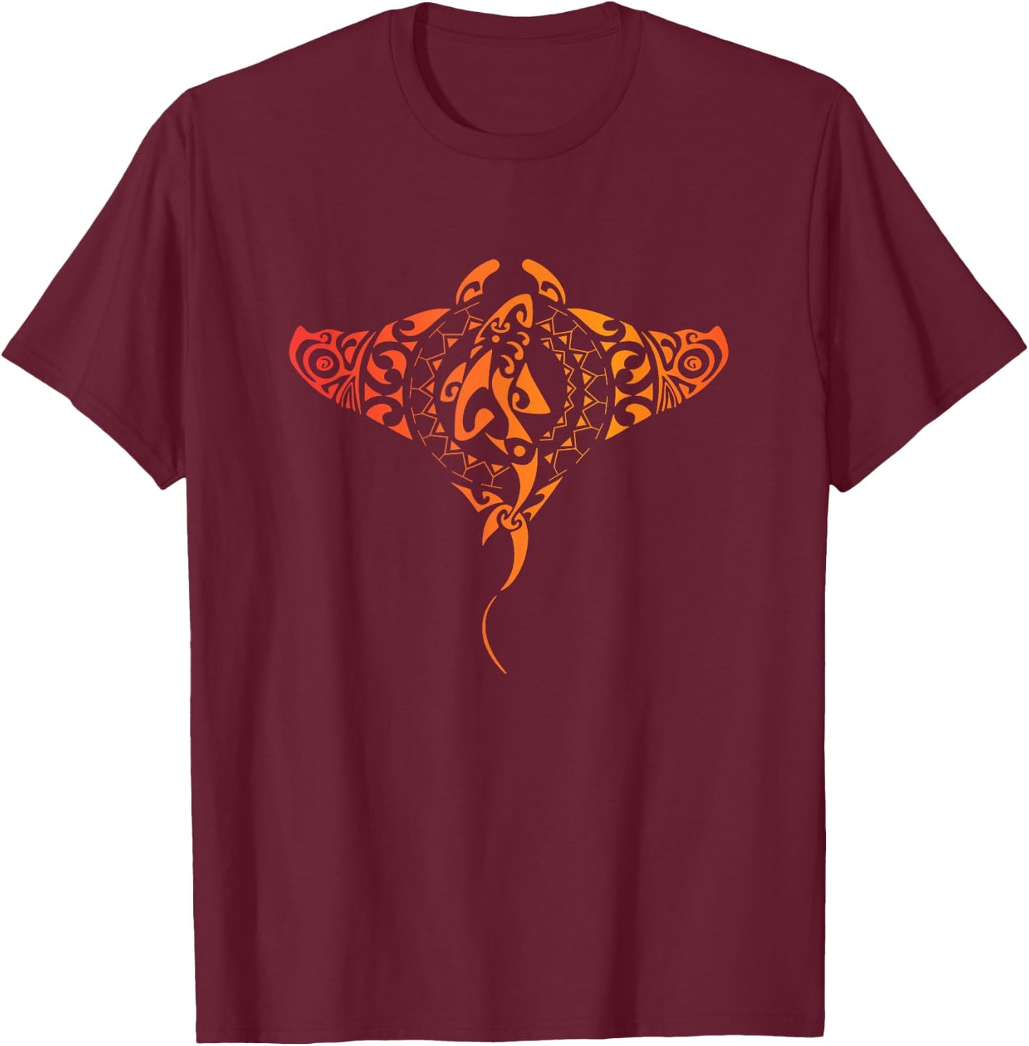 Hawaii Tribal Manta Ray Hawaiian Shirt Shark Lover T-Shirt - T-Shirt | Maroon