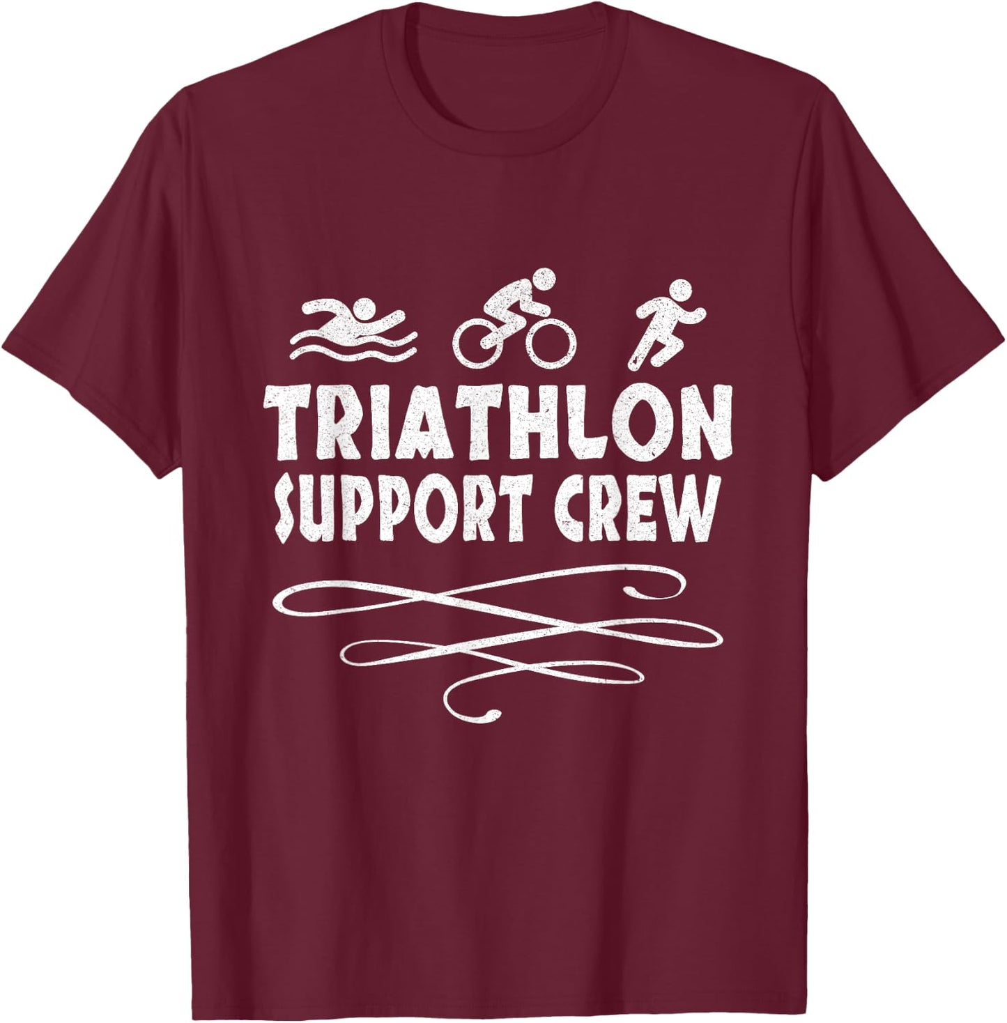Triathlon Support Crew Triathlon Training Schedule Athletics T-Shirt - T-Shirt | Maroon