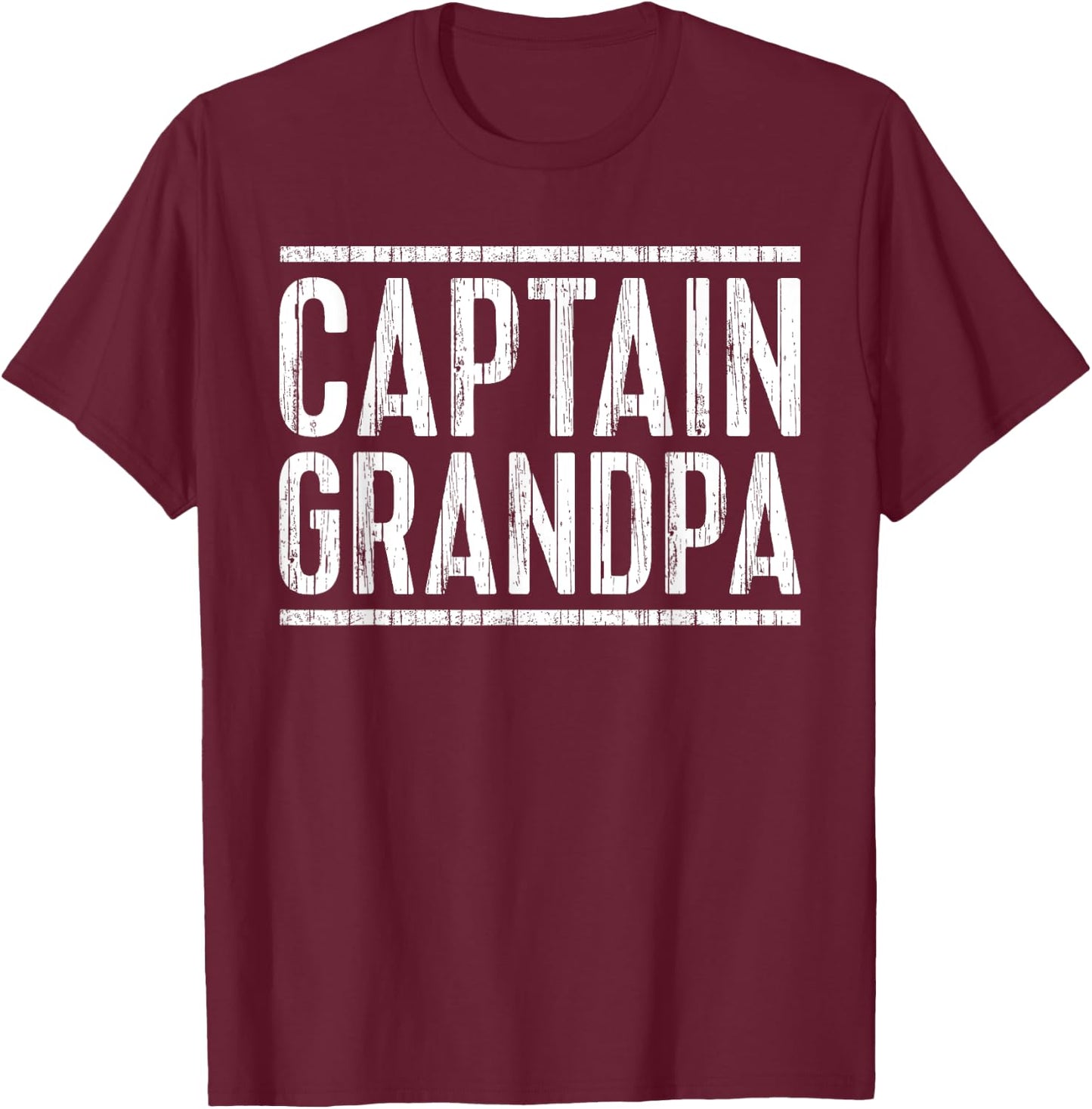 Captain Grandpa Shirt Men Fathers Day Boating T-Shirt - T-Shirt | Maroon