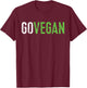 Go Vegan Shirt Men Women Kids Vegetarian T-Shirt - T-Shirt | Maroon
