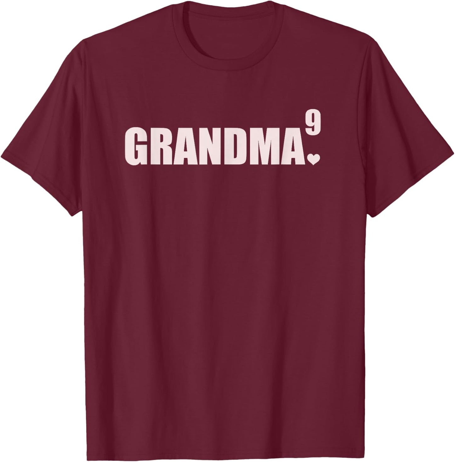 Grandma 9 Grandkids 9th Time Cubed Grandma Of Nine T-Shirt - T-Shirt | Maroon