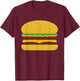 Cool Hamburger Art Men Women Minimalist Burger Cheeseburger T-Shirt - T-Shirt | Maroon