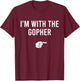 I'm with The Gopher Halloween Costume Funny Matching Couple T-Shirt - T-Shirt | Maroon