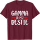 Gamma Is My Bestie Toddler Design from Grandma Grandpa T-Shirt - T-Shirt | Maroon