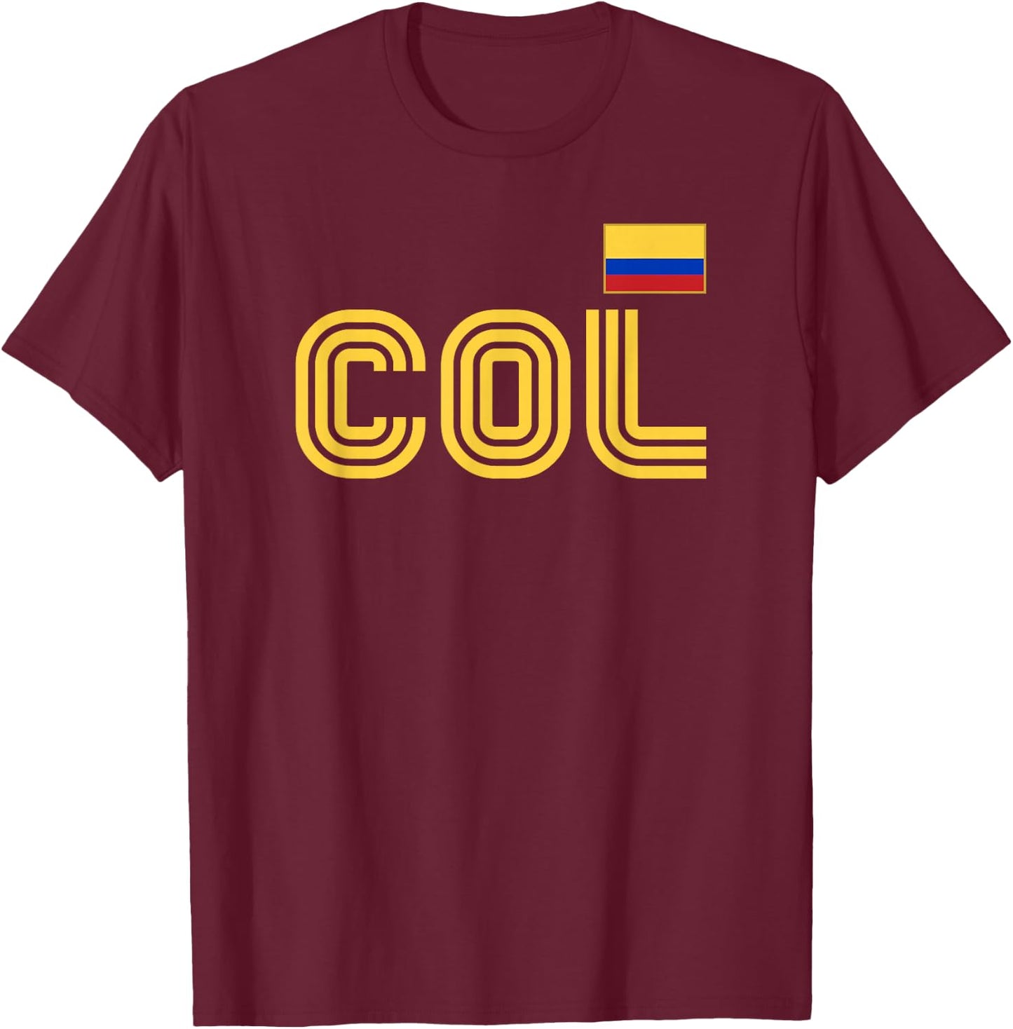 Colombia Flag Retro International Country Colombian Pride T-Shirt - T-Shirt | Maroon