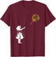 Bitcoin Balloon Girl Chasing A Fying Bitcoin Balloon T-Shirt - T-Shirt | Maroon