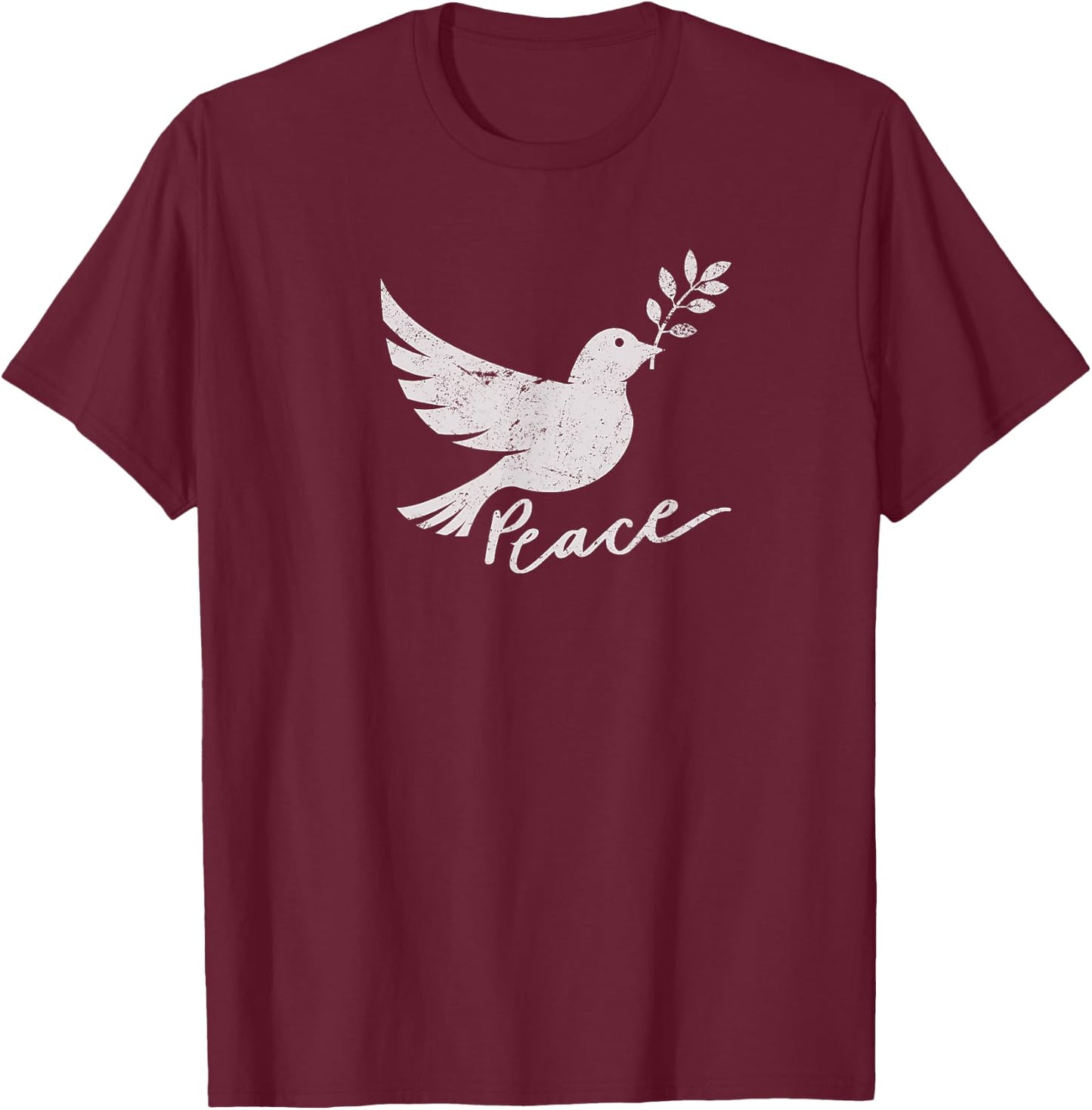 Peace Dove of Peace Sweet Peace Sign Men Women T-Shirt - T-Shirt | Maroon