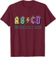 ABCD Kindergarten Rocks, Teachers, Kinder, Cute, Funny Men Women Kids T-Shirt - T-Shirt | Maroon