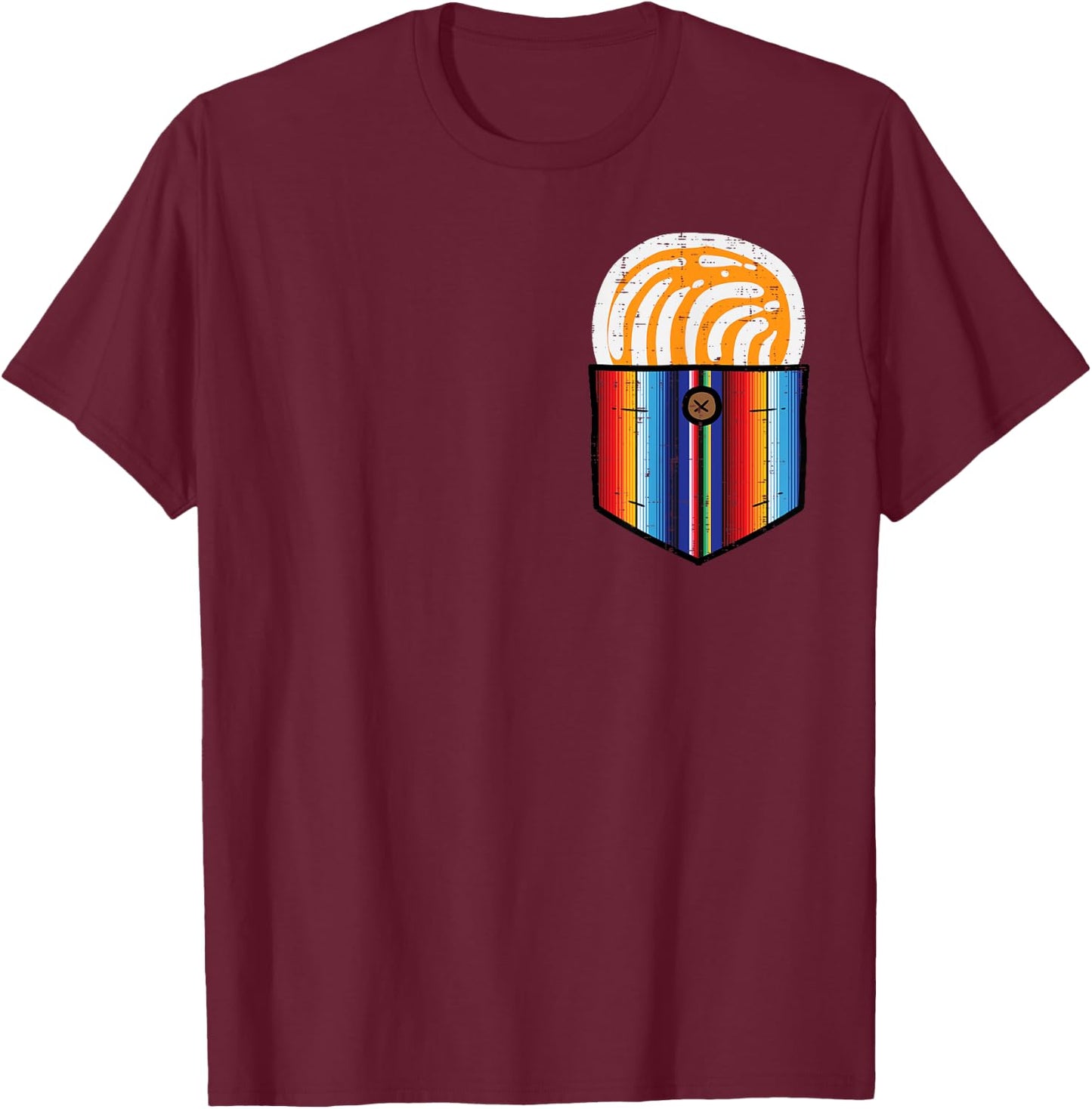 Conchas Serape Pocket Cinco De Mayo Mexican Fiesta Party T-Shirt - T-Shirt | Maroon