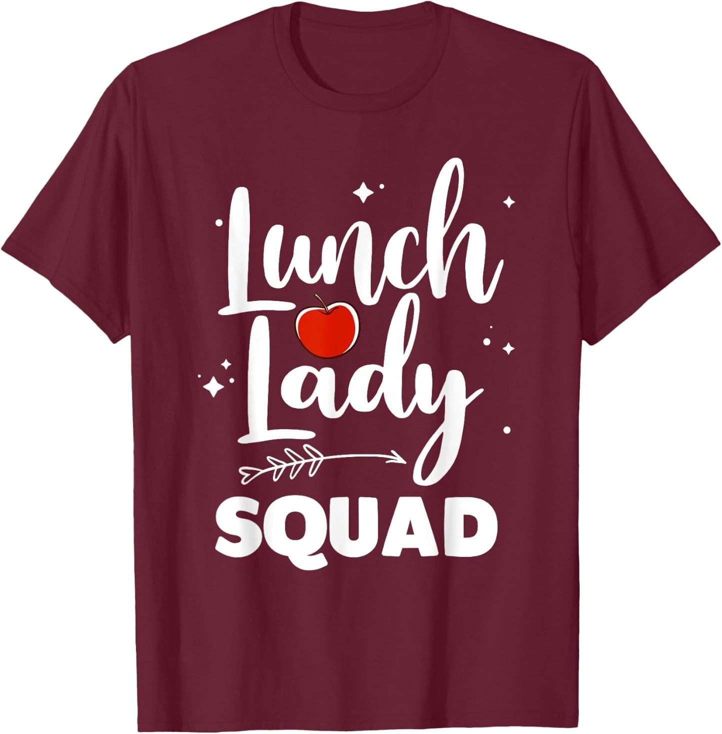 Cute Lunch Lady Art Women Girl Lunch Cafeteria Monitor Lover T-Shirt - T-Shirt | Maroon