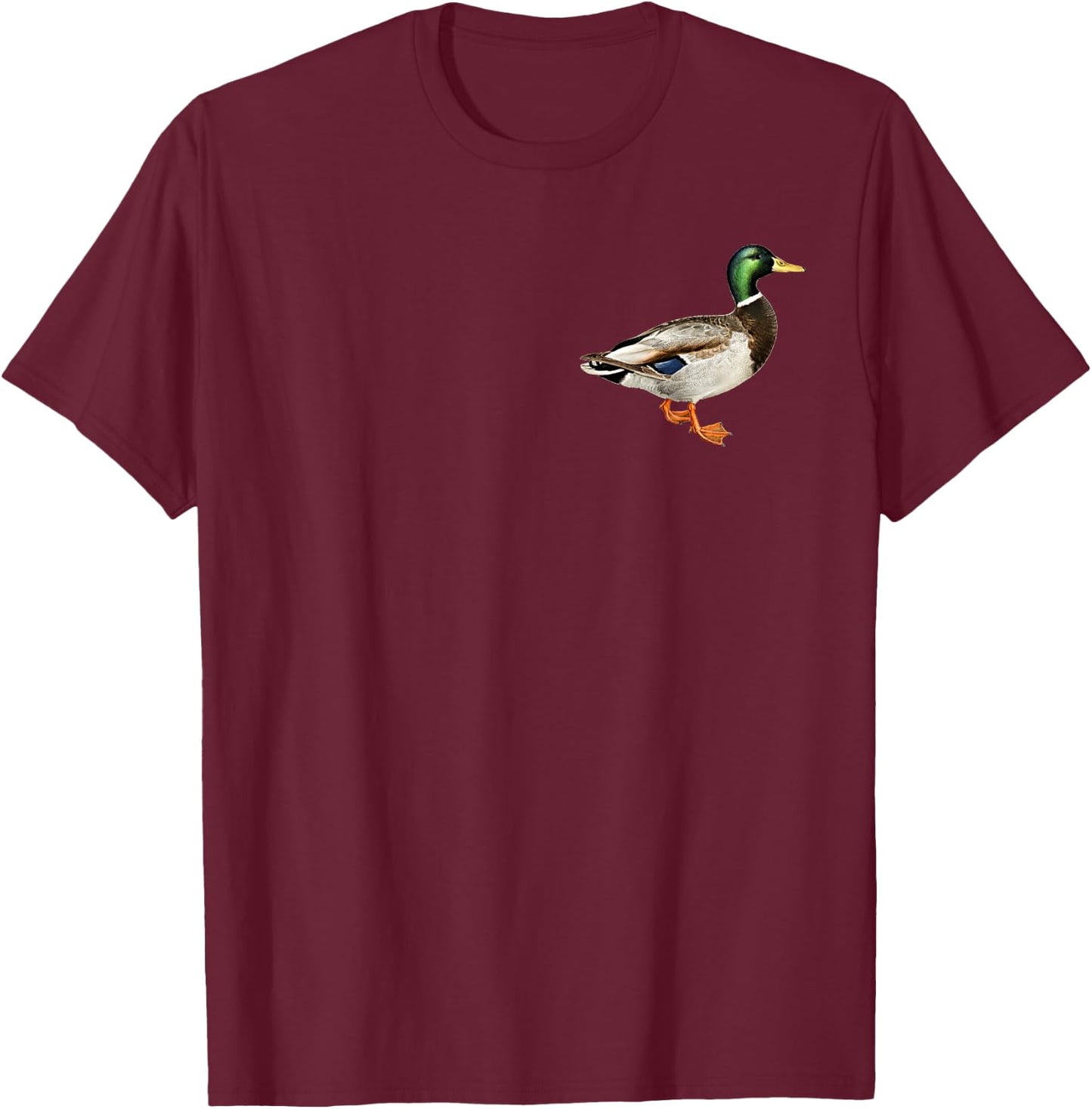 Mallard Drake Duck Pocket Logo Mallard Ducks Hunting Hunter T-Shirt - T-Shirt | Maroon