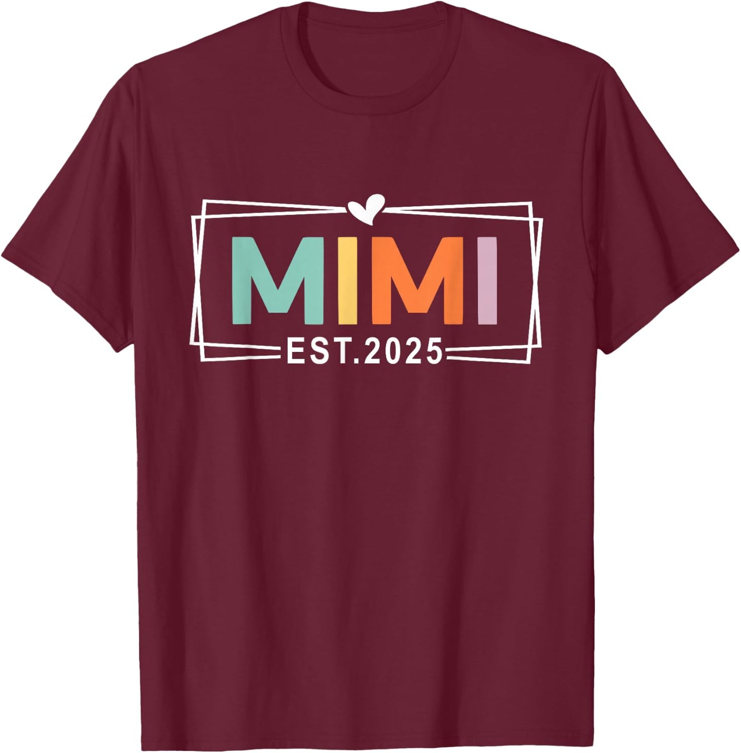 Est 2025 Family Matching Outfits Announcement Mimi Est 2025 Promoted To Grandma 2025 Mimi To Be Black Women's Casual Sleeveless Small T-Shirt - T-Shirt | Maroon