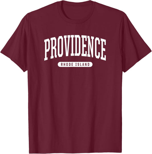 Providence Rhode Island Vacation College Style RI US T-Shirt - T-Shirt | Maroon
