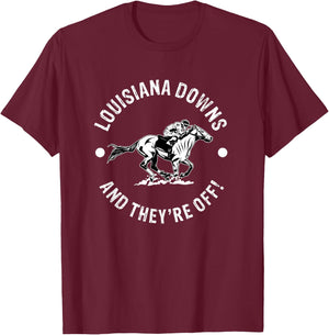 Louisiana Downs Racetrack Horse Racing Equestrian LA Derby T-Shirt - T-Shirt | Maroon