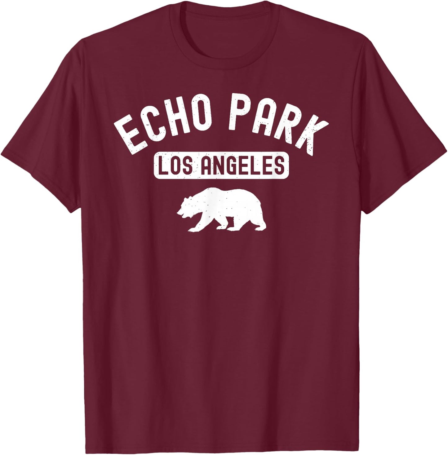 Echo Park Los Angeles City Street Sunset Alvarado Lake 323 T-Shirt - T-Shirt | Maroon