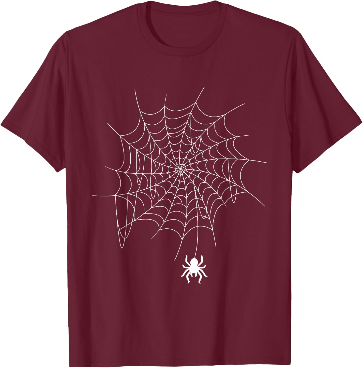 Spider Web Lazy DIY Halloween Costume Spooky Insect T-Shirt - T-Shirt | Maroon