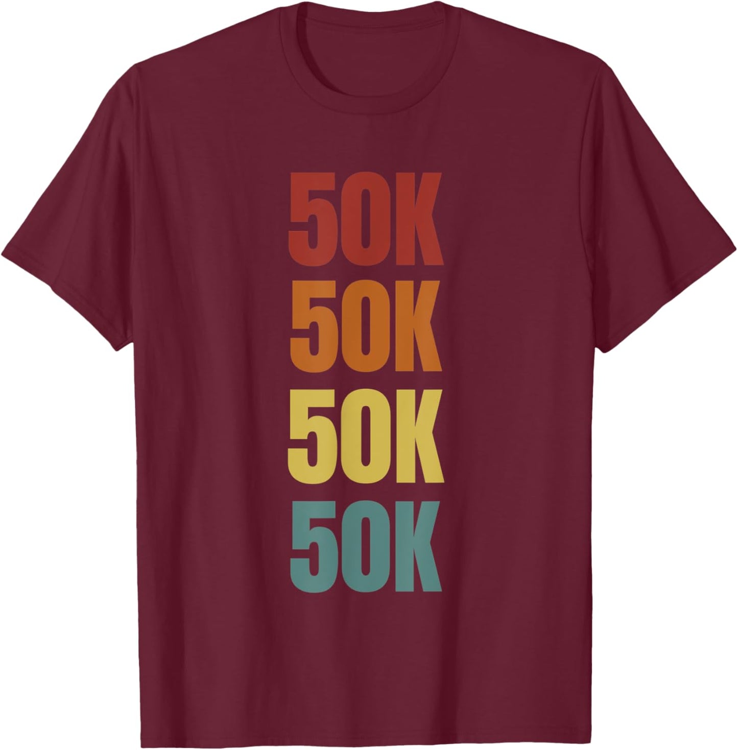 Ultra Marathon Runner Gift Retro Running 50K Endurance Run T-Shirt - T-Shirt | Maroon
