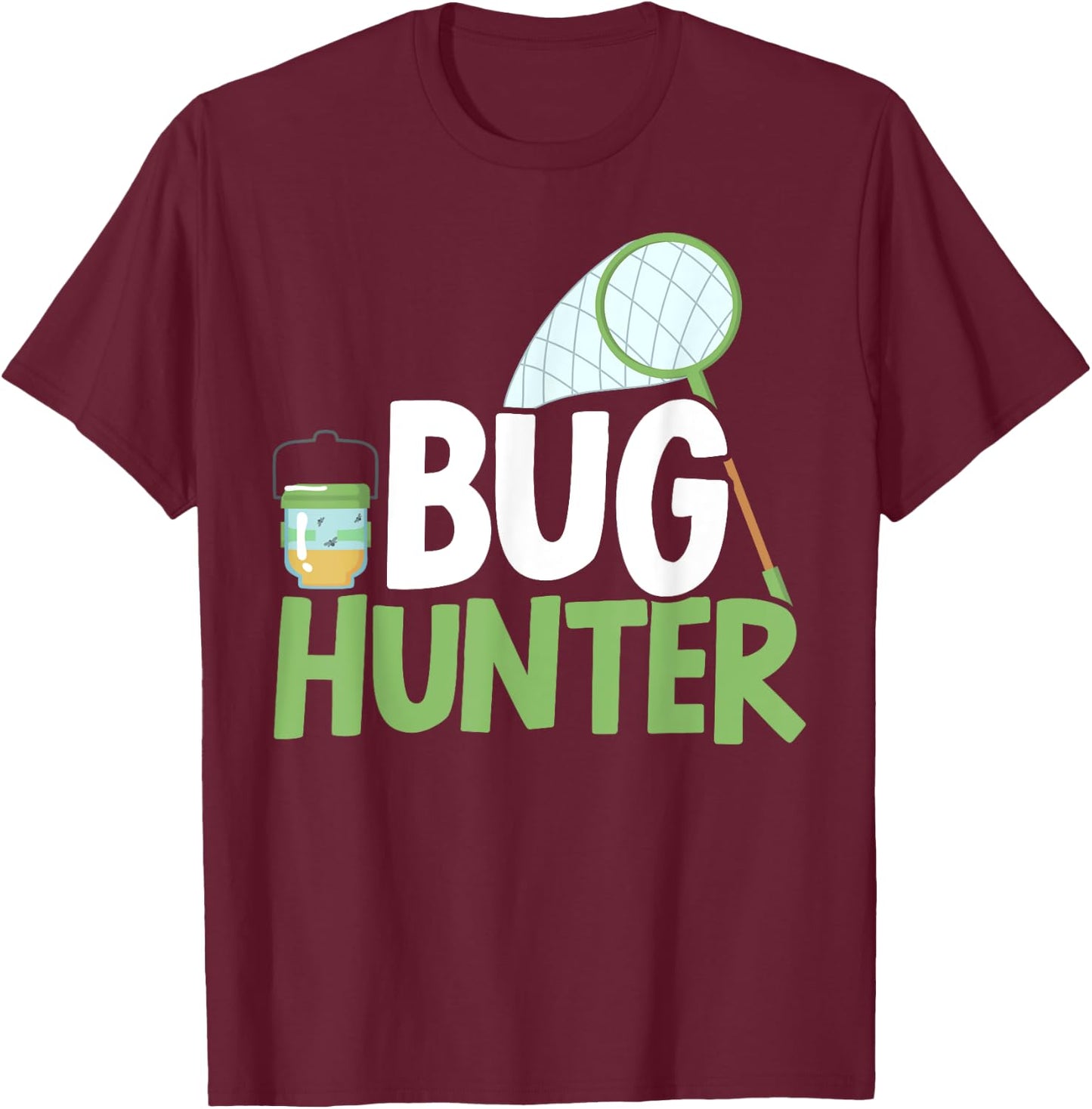 Bug Hunter Entomology Insect Catching Ladybug Butterfly T-Shirt - T-Shirt | Maroon