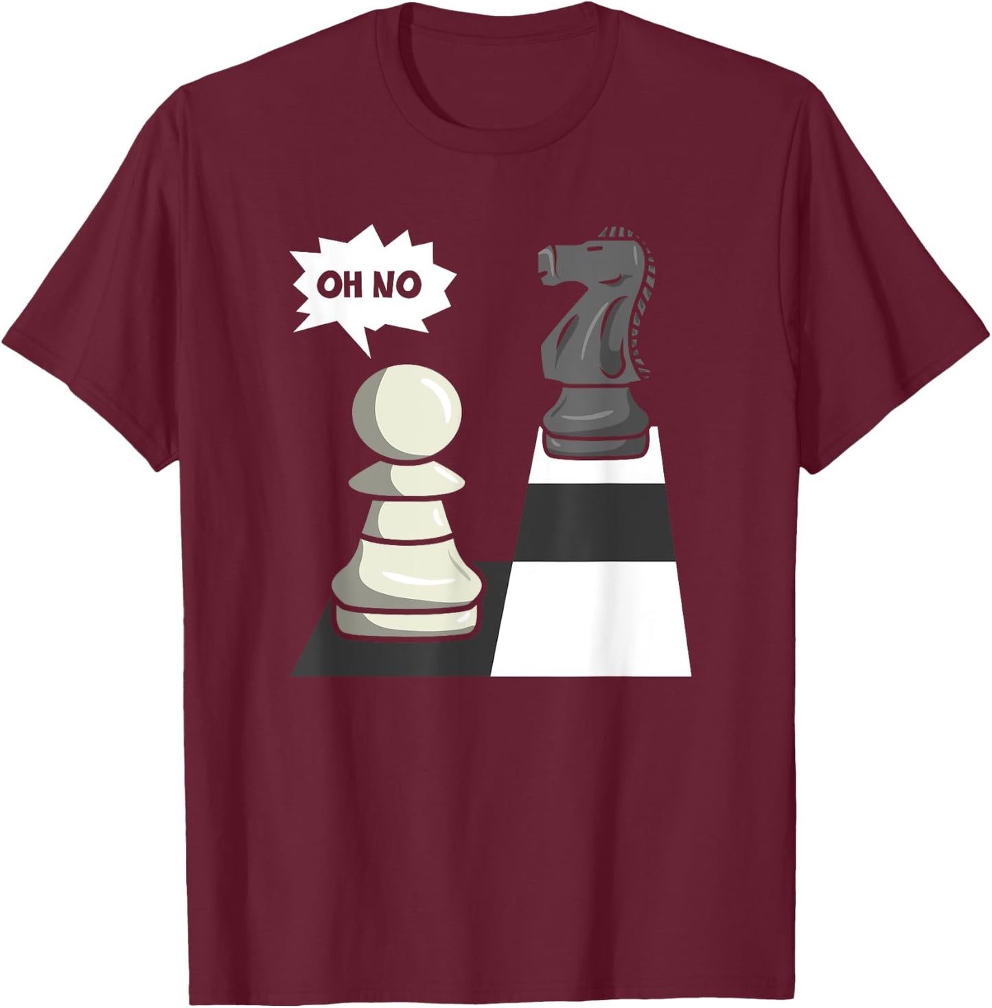 Chess Funny Move Knight To Pawn Funny Chess Player T-Shirt - T-Shirt | Maroon