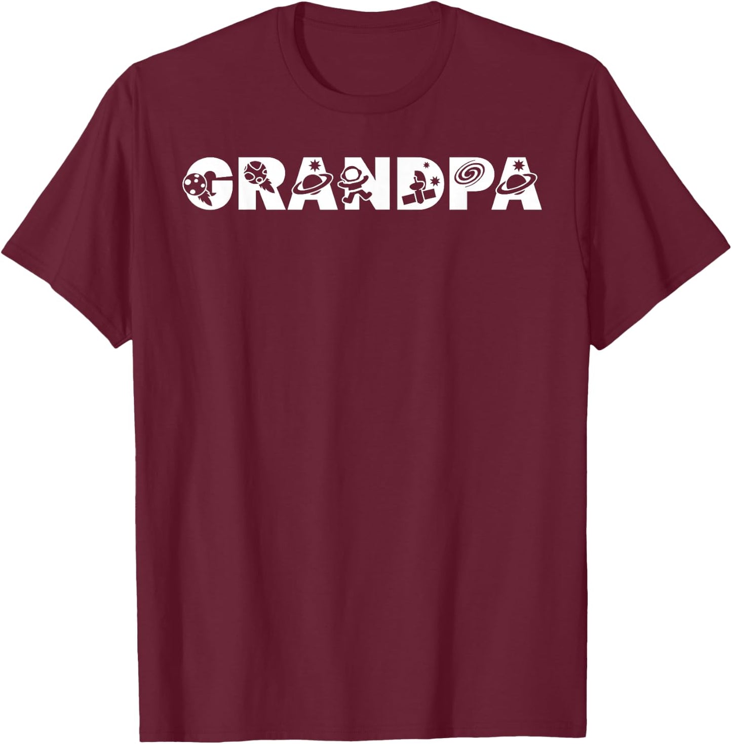 Funny Grandpa Space Astronaut Birthday Party T-Shirt - T-Shirt | Maroon