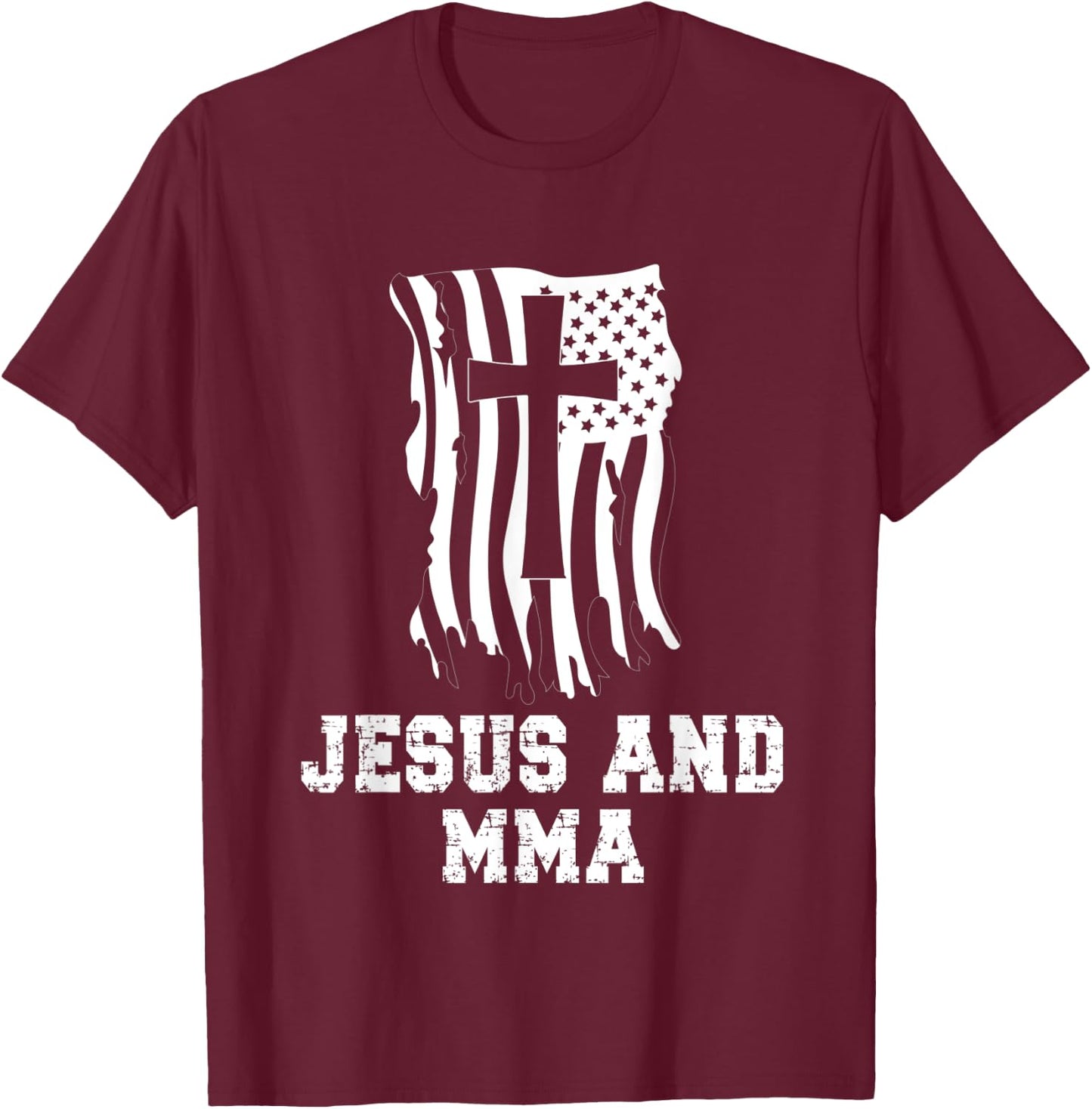 Jesus And MMA Beginner Design for Christian Martial Arts Fan T-Shirt - T-Shirt | Maroon