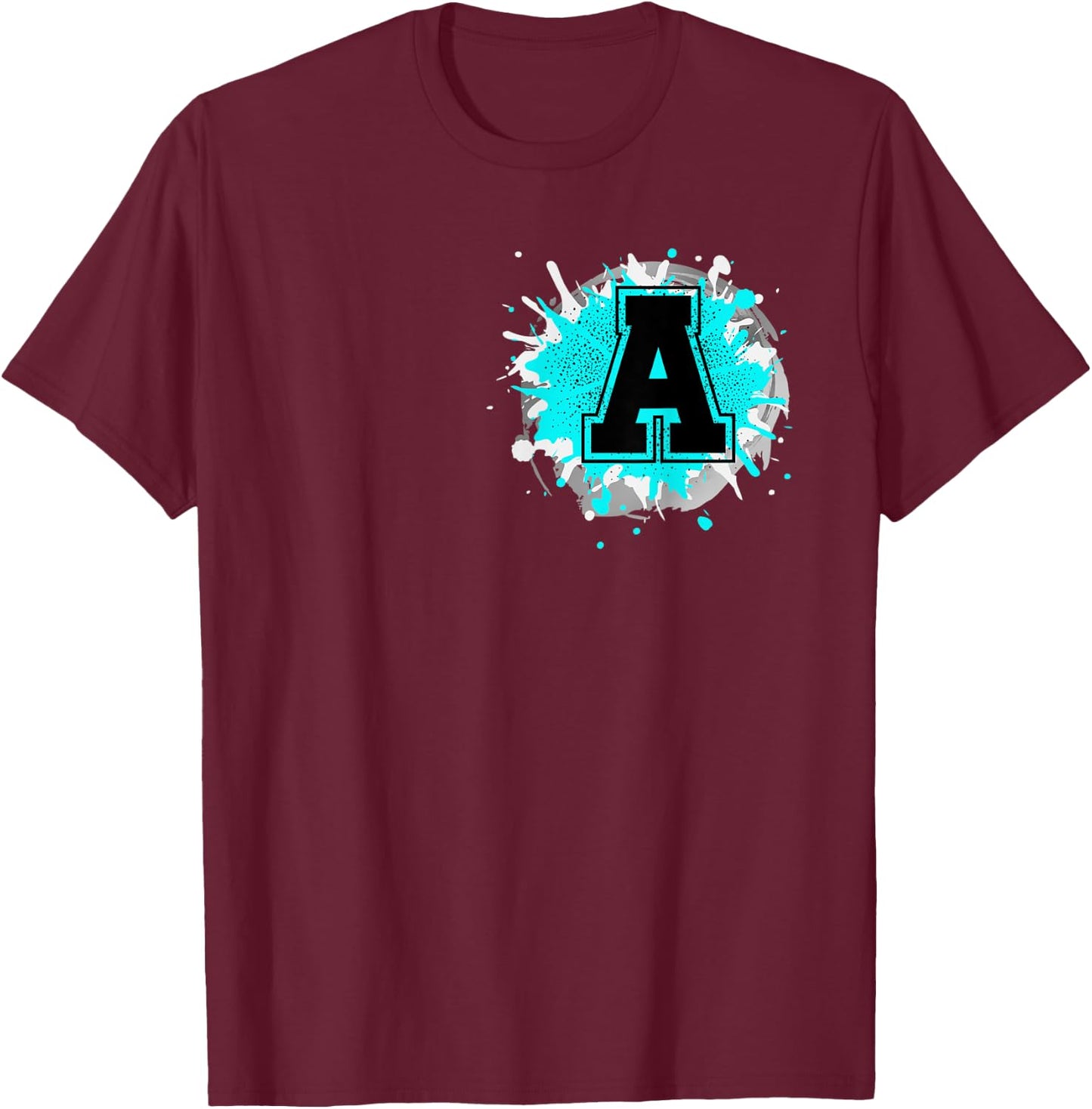 Monogram Letter A Alphabet Initials For Names Starting With T-Shirt - T-Shirt | Maroon