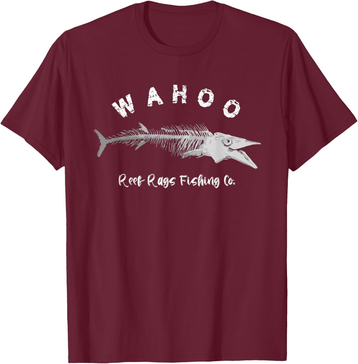 Reef Rags Wahoo Fish Bones T-Shirt - T-Shirt | Maroon