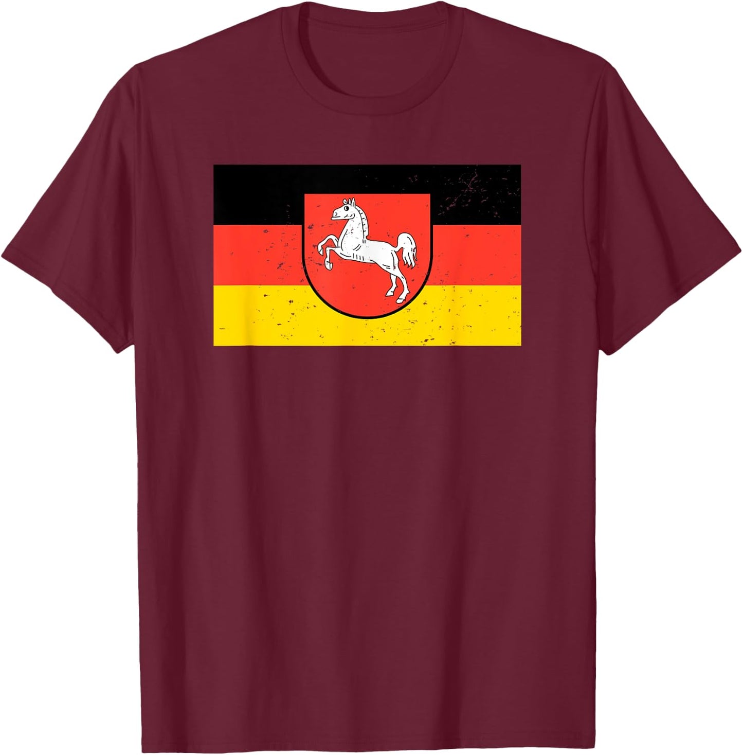 Lower Saxony Logo Flag, Lower Saxony Coat of Arms T-Shirt - T-Shirt | Maroon
