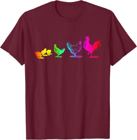 Chicken Farm also for Rainbow Pride Month T-Shirt - T-Shirt | Maroon