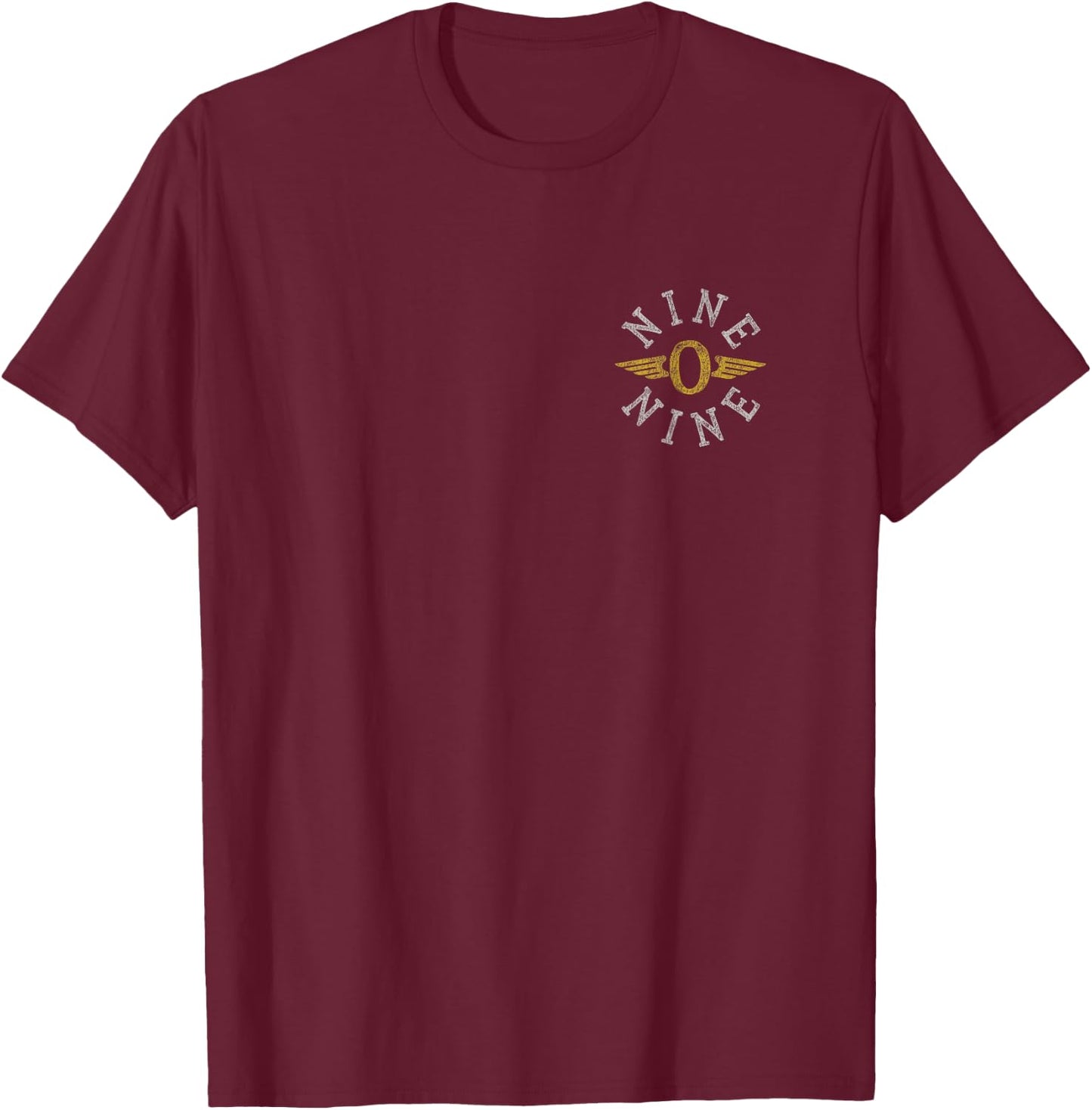 B-17 Flying Fortress Nine-O-Nine Nose Art Front & Back Print T-Shirt - T-Shirt | Maroon