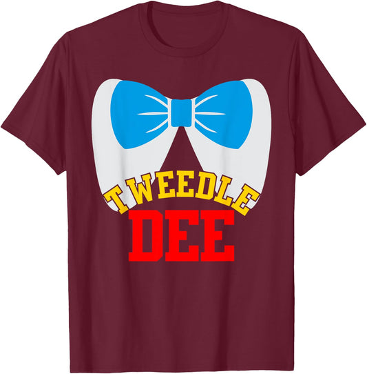 Tweedle Dee Dum Funny Matching Halloween Costume for Couples T-Shirt - T-Shirt | Maroon