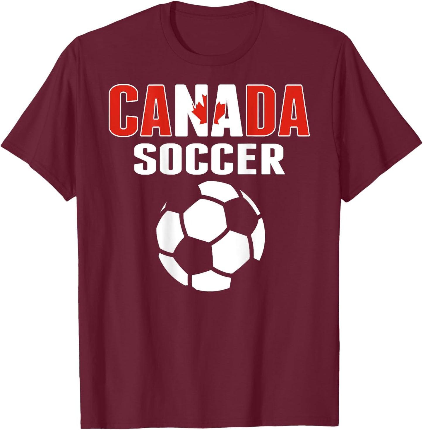 Proud Canada Soccer Lovers Jersey - Canadian Football Fans T-Shirt - T-Shirt | Maroon