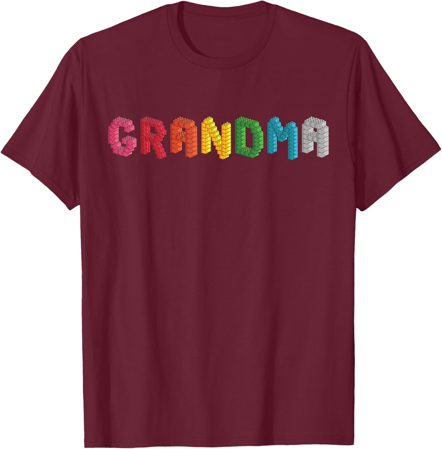 Grandma Master Builder Building Bricks Blocks Family Set T-Shirt - T-Shirt | Maroon
