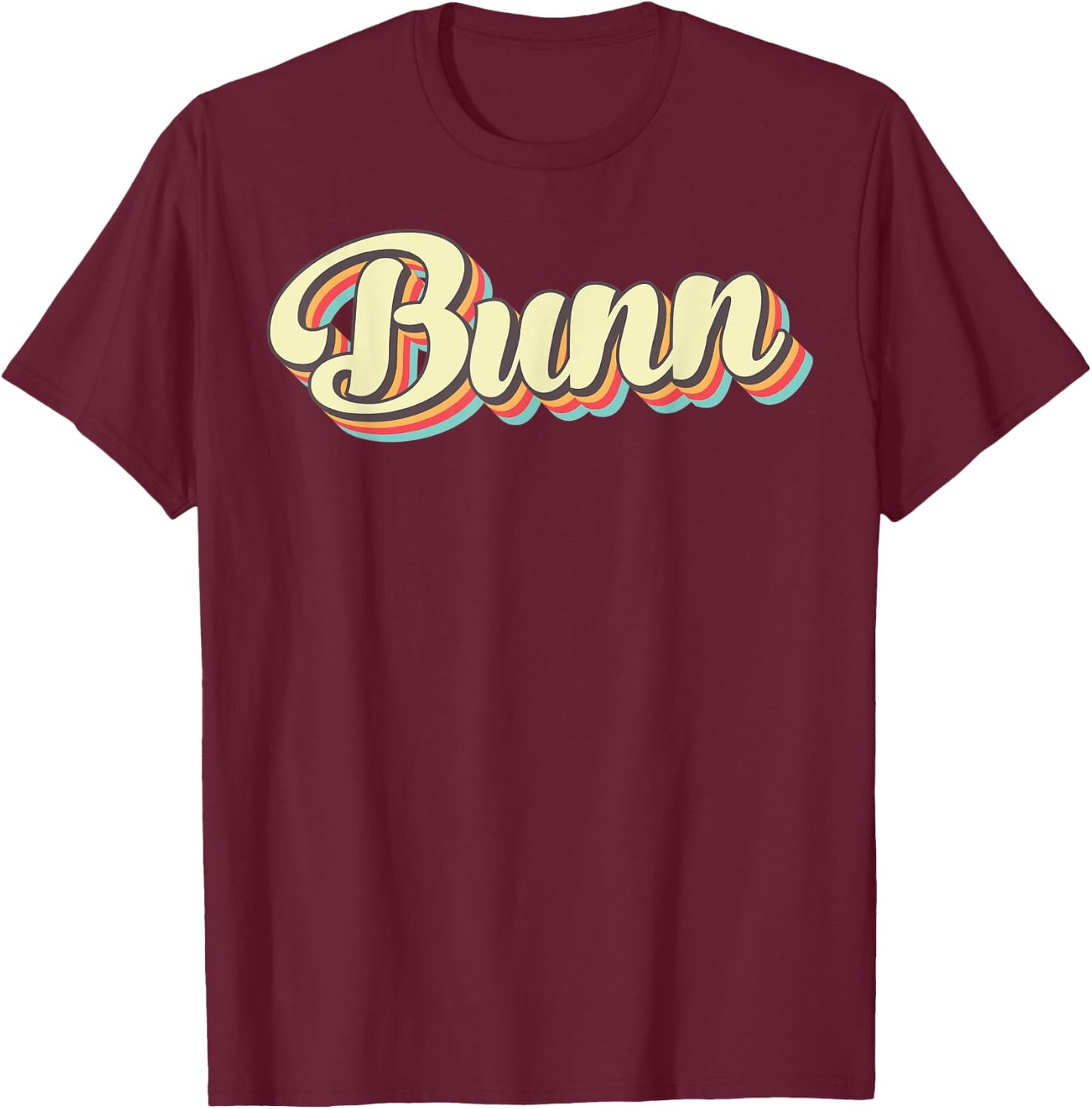 Bunn Retro Art Baseball Font Vintage T-Shirt - T-Shirt | Maroon