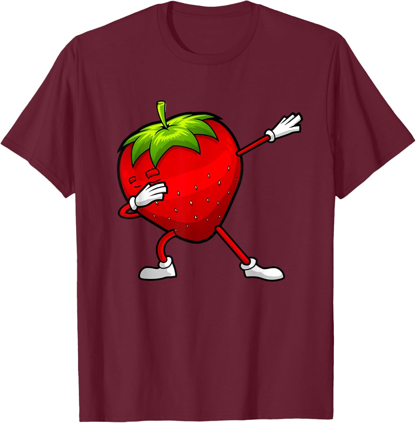 Funny Strawberry Design Dabbing Strawberry Lover Men Women T-Shirt - T-Shirt | Maroon