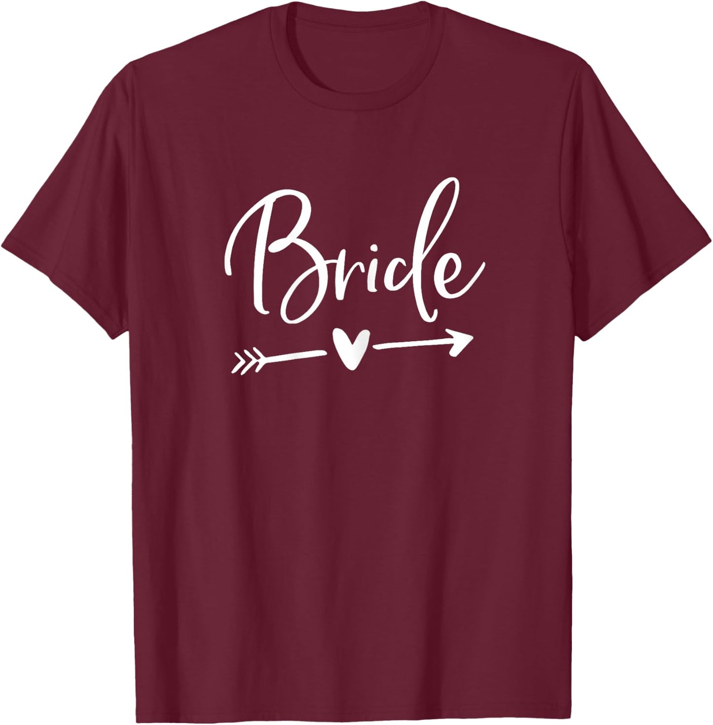 Bride Shirt With Cute Arrow Navy Blue T-Shirt - T-Shirt | Maroon