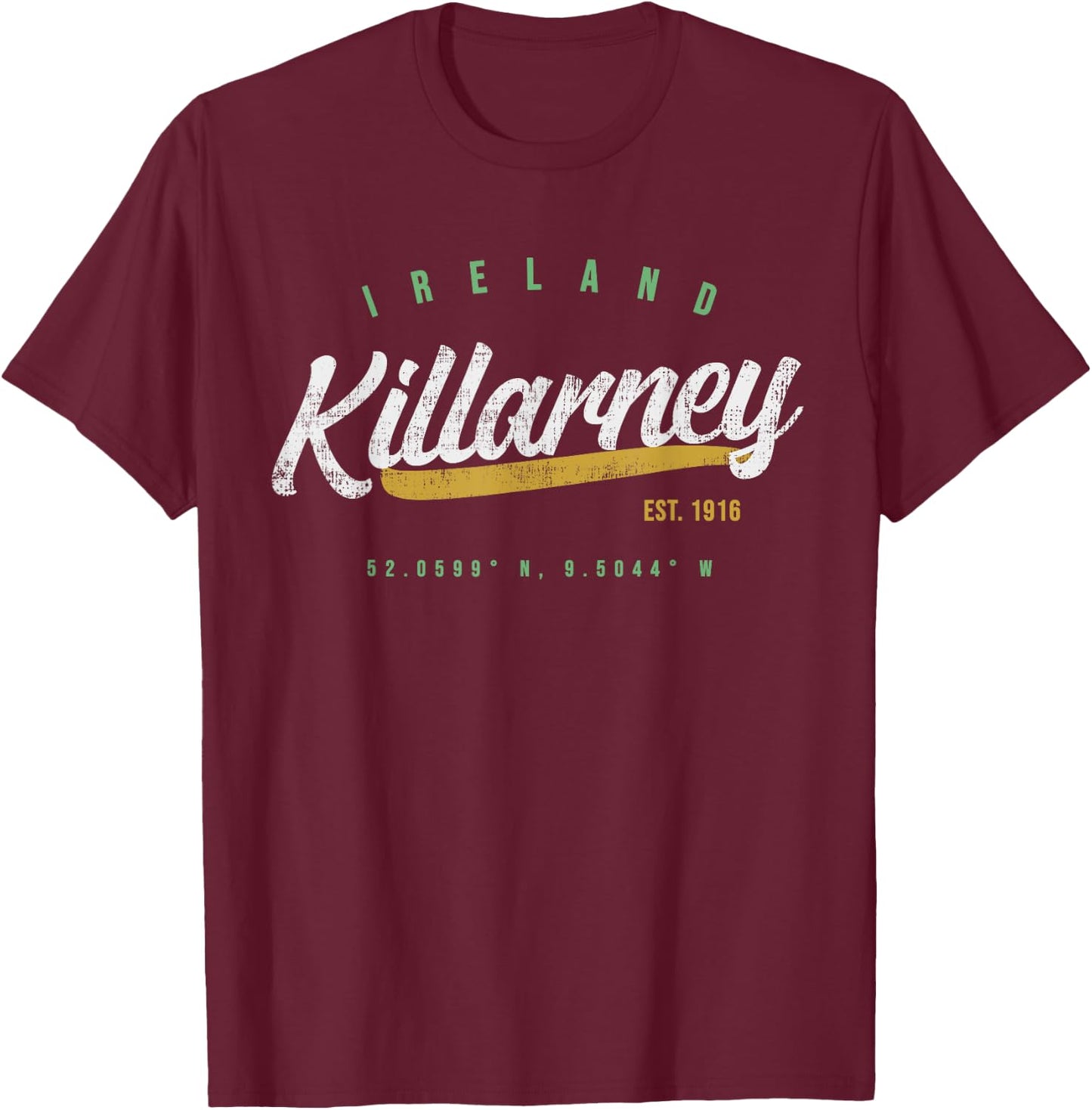 Killarney Ireland Vintage T Shirt T-Shirt - T-Shirt | Maroon