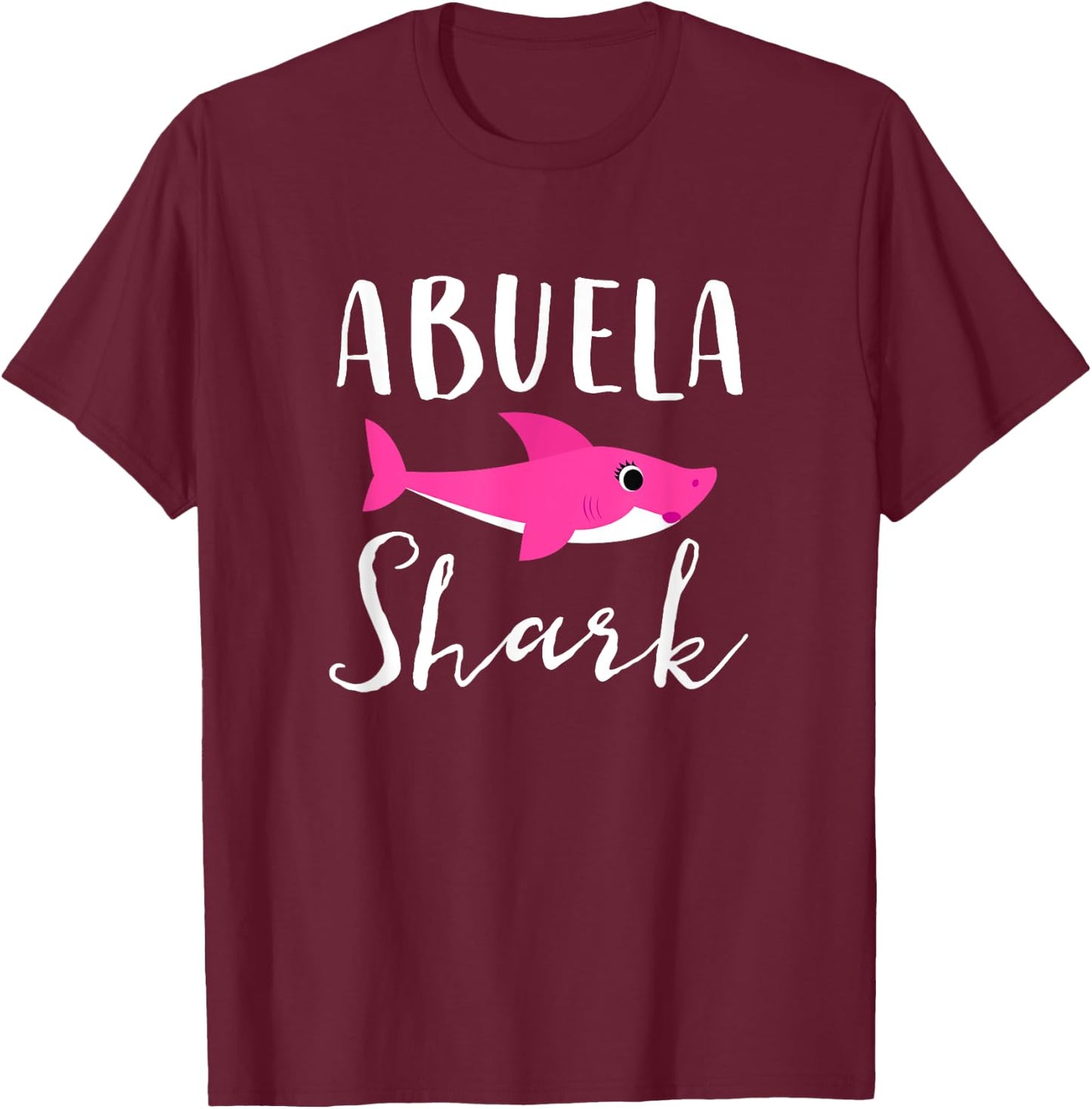 Abuela Shark Grandma Grandmother Pink Shark Graphic T-Shirt - T-Shirt | Maroon