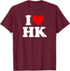 I Love HK - Heart Hong Kong T-Shirt - T-Shirt | Maroon