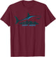 San Jose City Skyline With Shark Above Shark City SJ T-Shirt - T-Shirt | Maroon