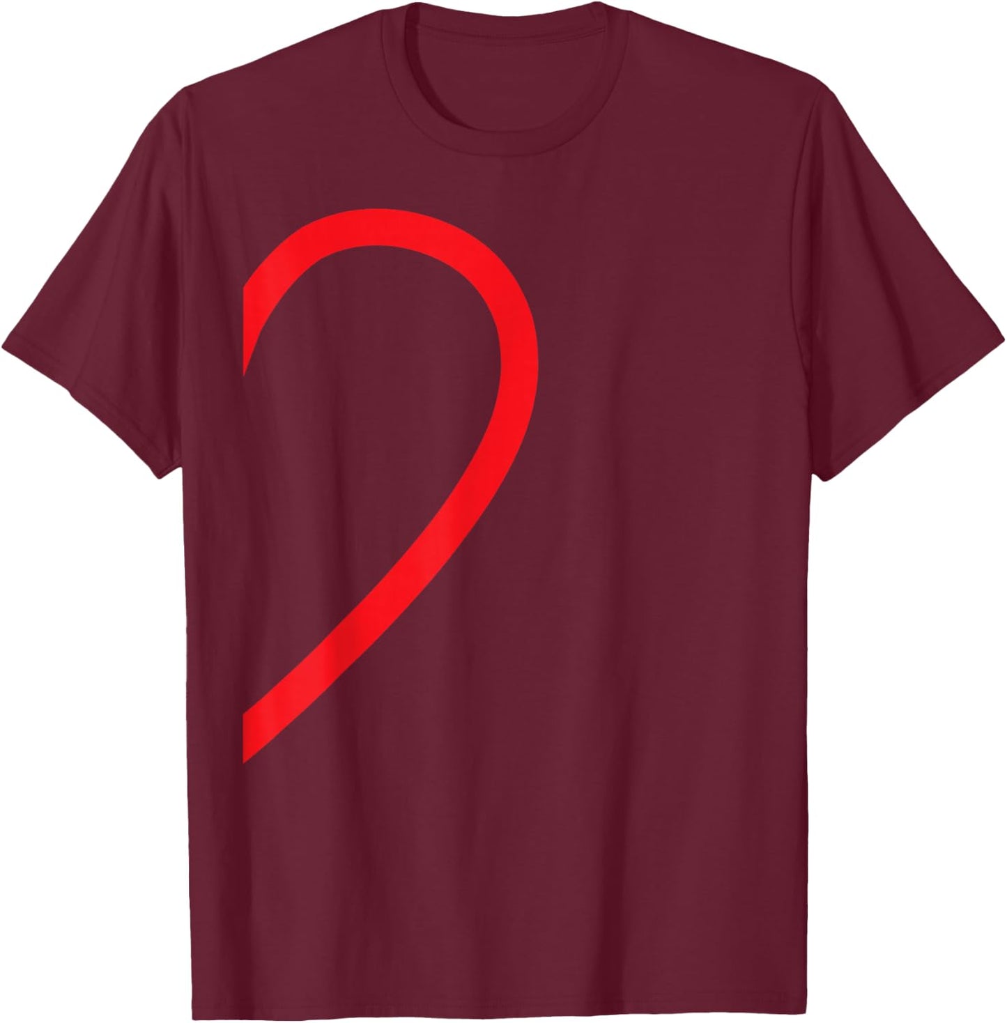 Half Heart Partner Couple Pyjamas Right Side Lovers Couple T-Shirt - T-Shirt | Maroon