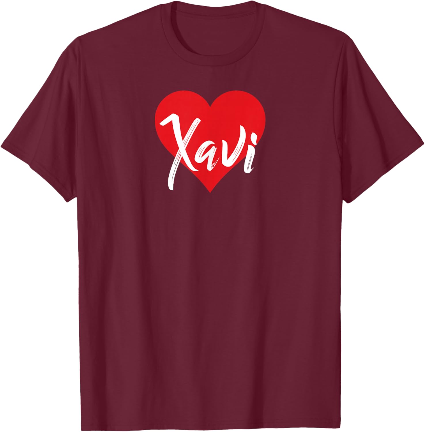 I Love Xavi First Name I Heart Named T-Shirt - T-Shirt | Maroon