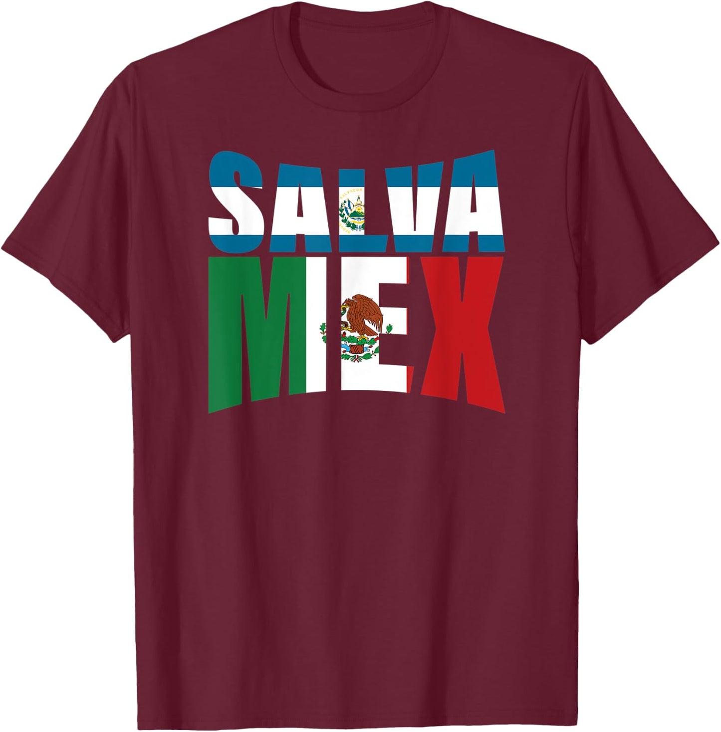 Salvadorian Mexican El Salvador Mexico Mujer Woman Pupusas T-Shirt - T-Shirt | Maroon