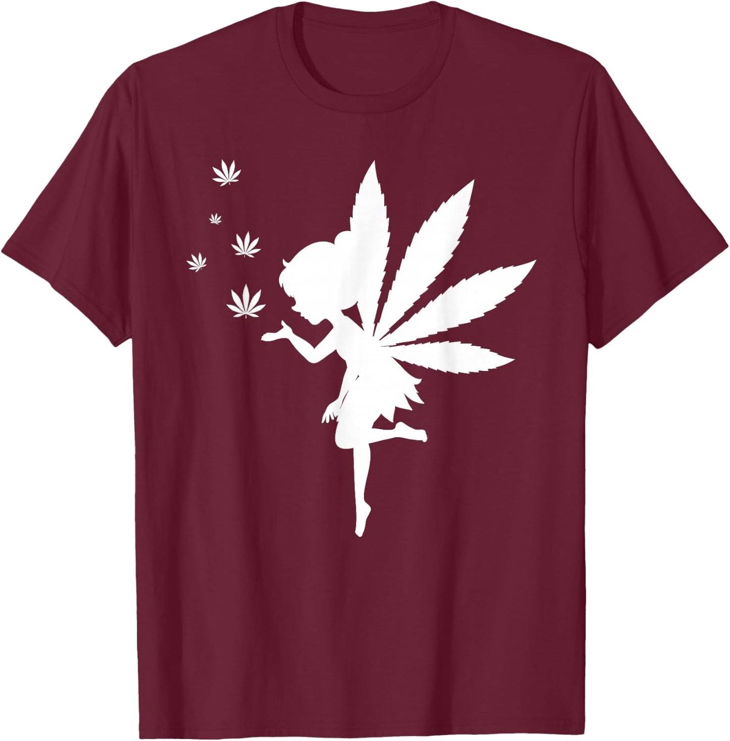 Weed Fairy Marijuana Fantasy Leaf Stoner Pot Smoker Cannabis T-Shirt - T-Shirt | Maroon
