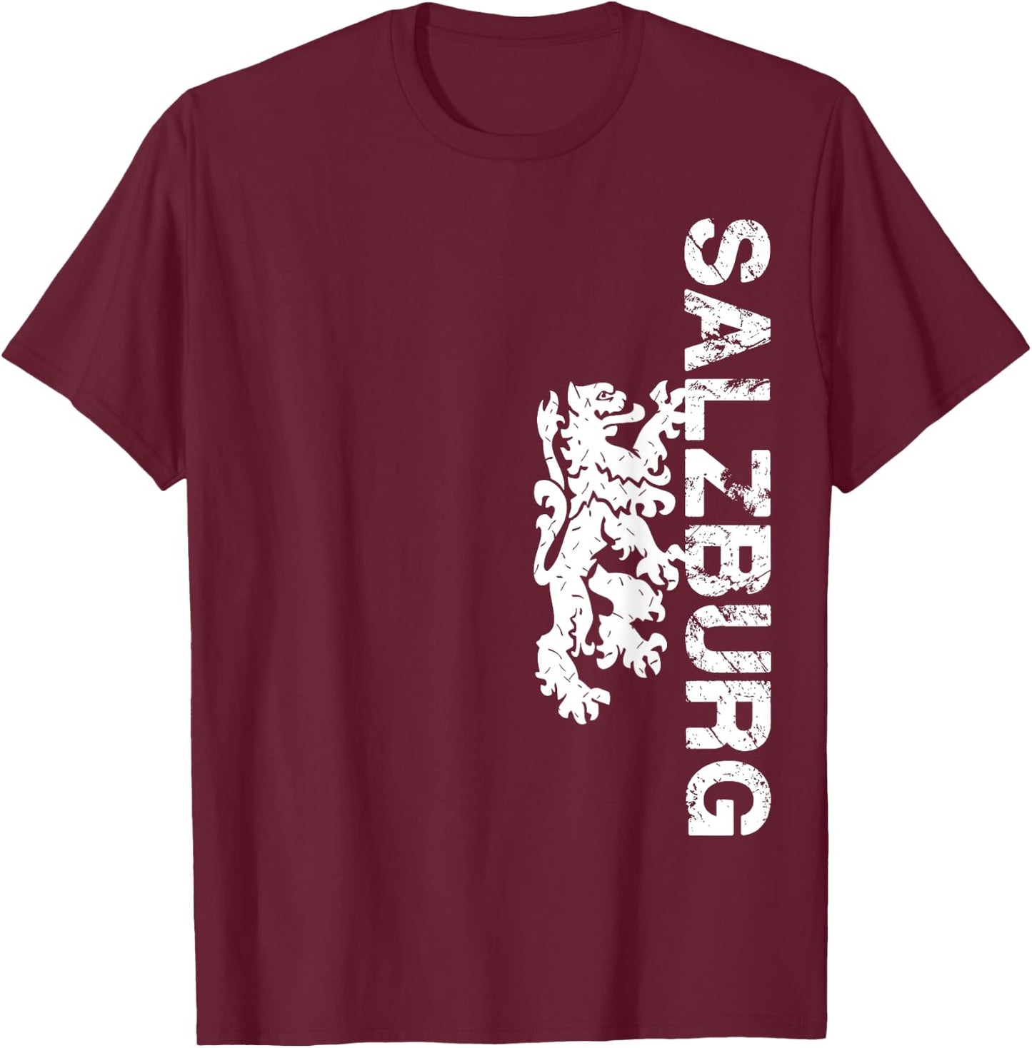 Salzburg with Salzburg Lions Coat of Arms T-Shirt - T-Shirt | Maroon