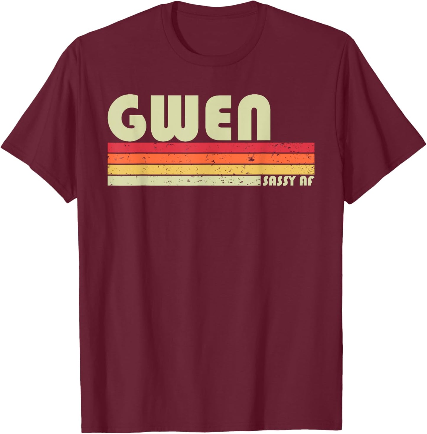 GWEN Gift Name Personalized Retro Vintage 80s 90s Birthday T-Shirt - T-Shirt | Maroon