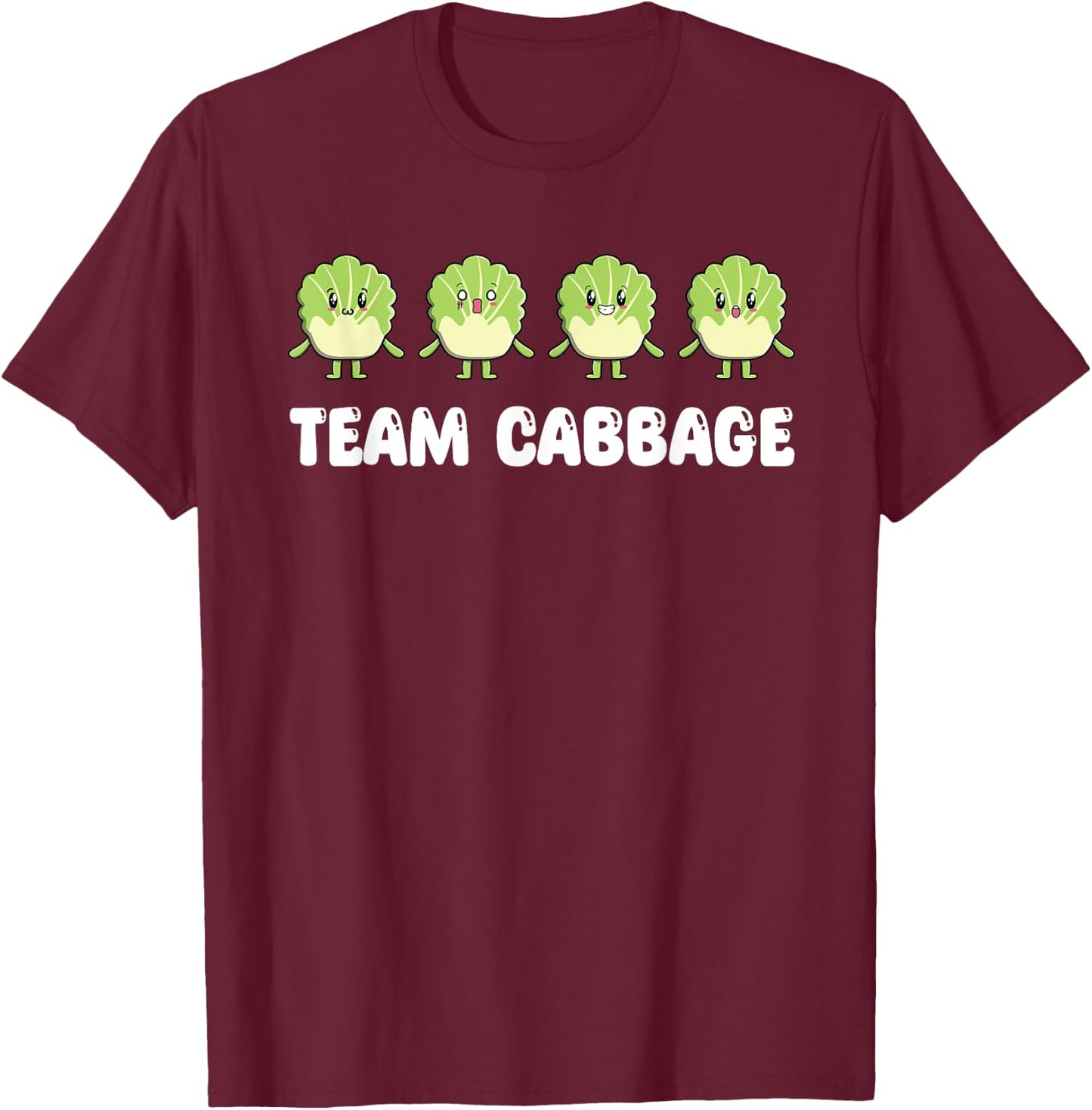 Funny Team Cabbage Costume Love Savoy Cabbage T-Shirt - T-Shirt | Maroon