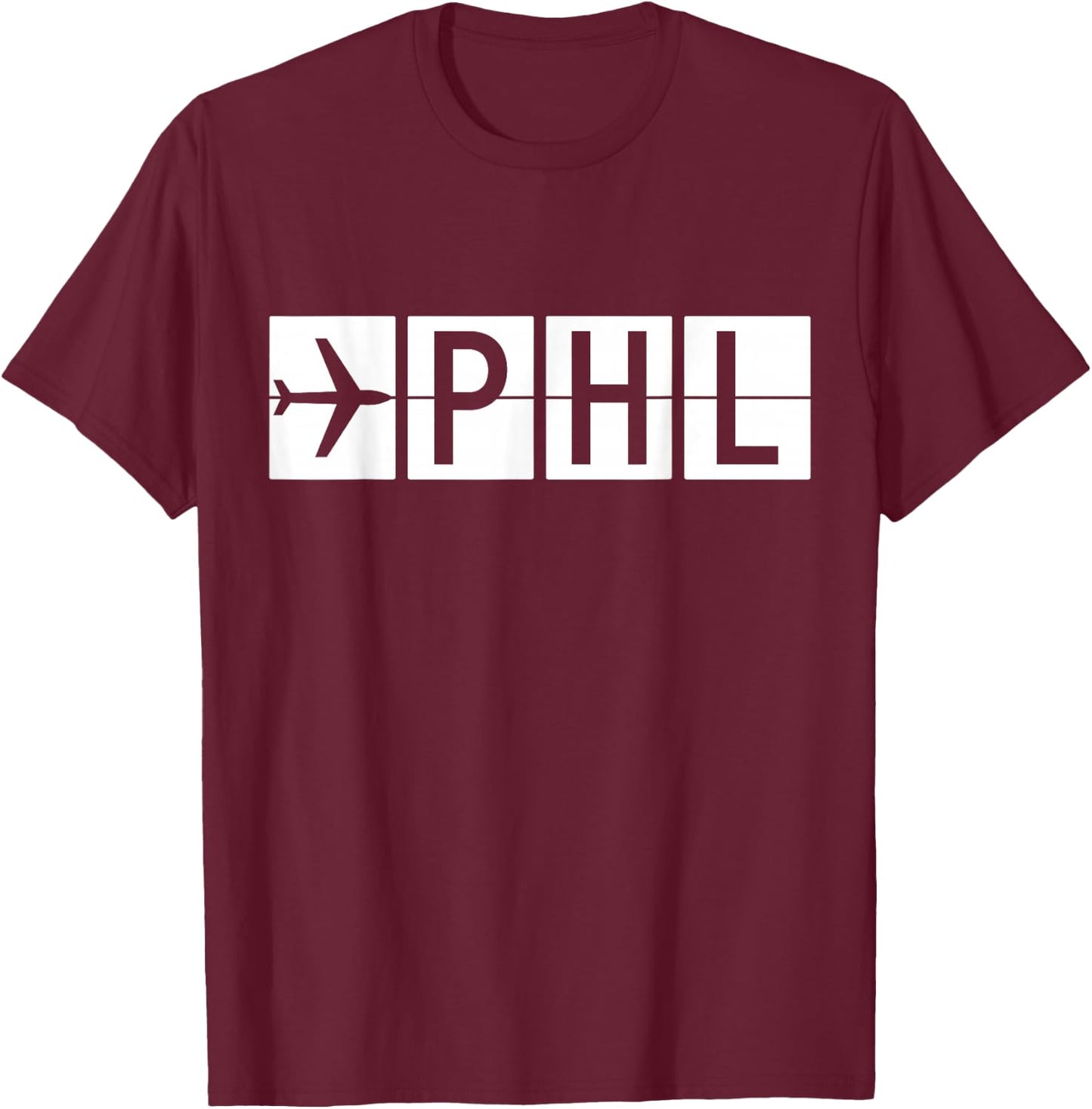 PHL Philadelphia Philly Pennsylvania Airport T-Shirt - T-Shirt | Maroon