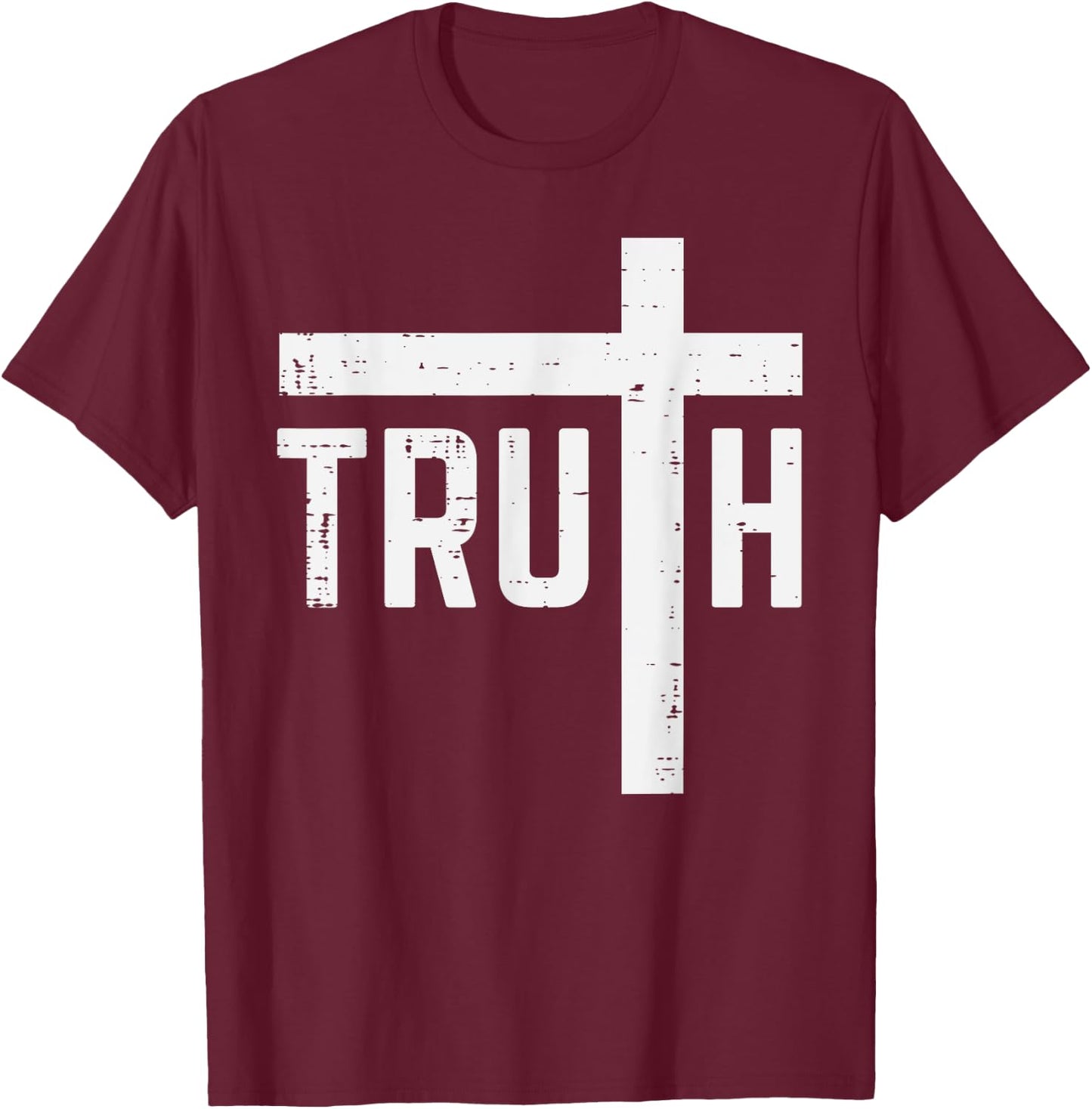 Truth Cross God Jesus Religious Christian Men Women Kids T-Shirt - T-Shirt | Maroon